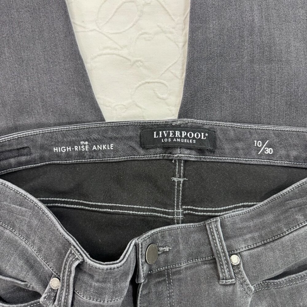 Liverpool Skinny High Rise Ankle Black Jeans Size 10 - Picture 2 of 6